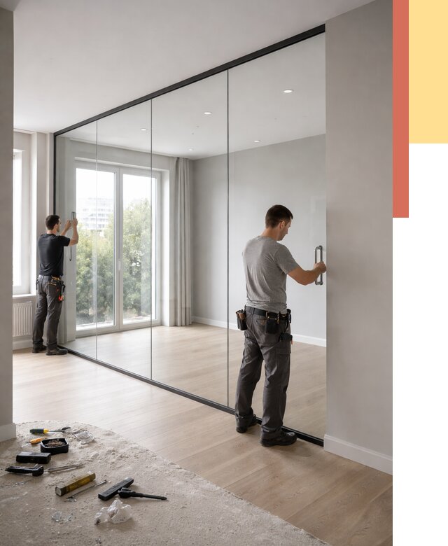 Изготовление стеклянных перегородок в Таганроге от 12574 руб. под ключ | ОТДЕЛОЧНИК-Тгн