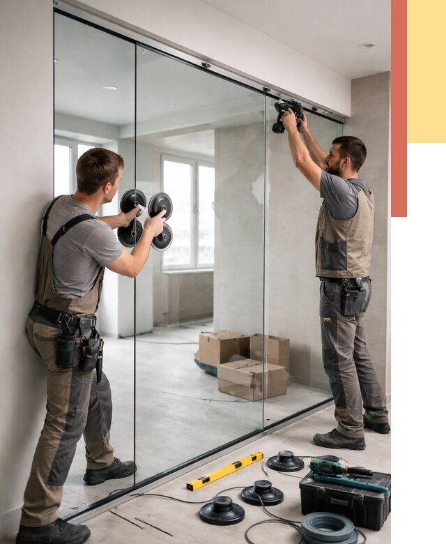 Монтаж стеклянных перегородок в Таганроге от 6618 руб. | ОТДЕЛОЧНИК-Тгн