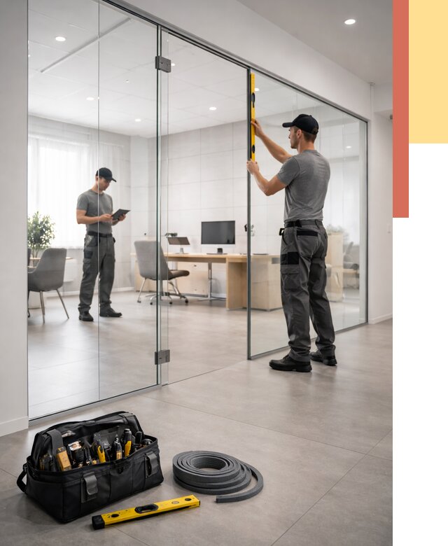 Цельностеклянные перегородки под ключ в Таганроге от 9672 руб. — монтаж и цены | ОТДЕЛОЧНИК-Тгн