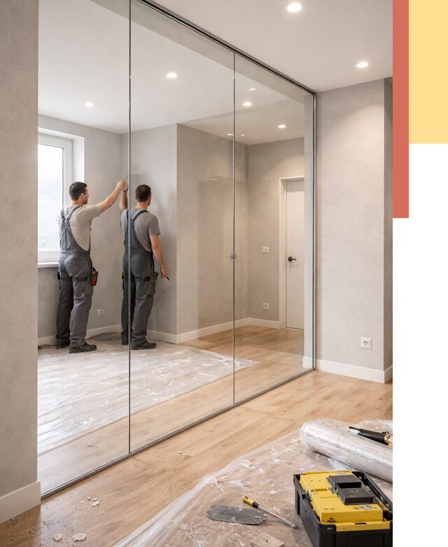 Безрамные стеклянные перегородки в Таганроге — монтаж от 9672 руб. | ОТДЕЛОЧНИК-Тгн