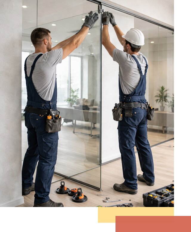 Безрамные стеклянные перегородки под ключ в Таганроге