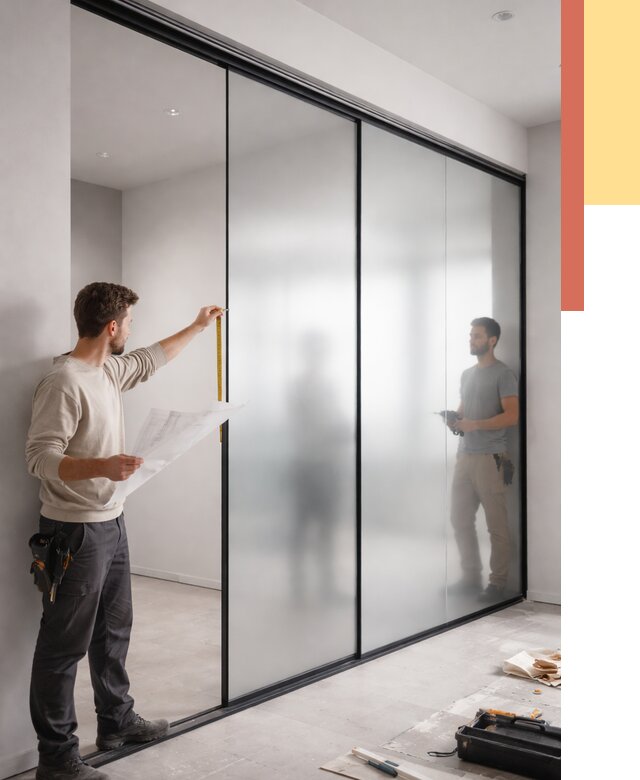 Матовые стеклянные перегородки в Таганроге от 8654 руб. — монтаж и установка | ОТДЕЛОЧНИК-Тгн