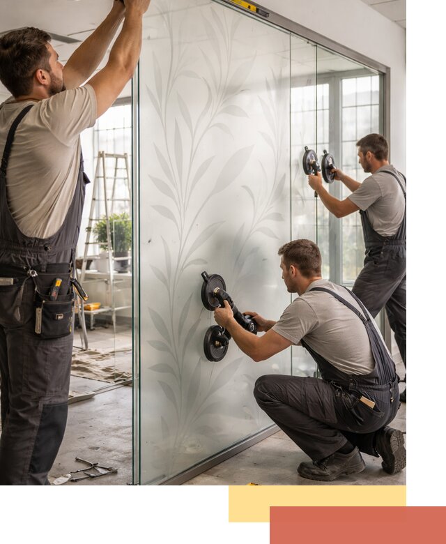 Стеклянные перегородки с рисунком на заказ в Таганроге