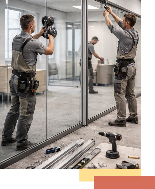 Стеклянные офисные перегородки под ключ в Таганроге