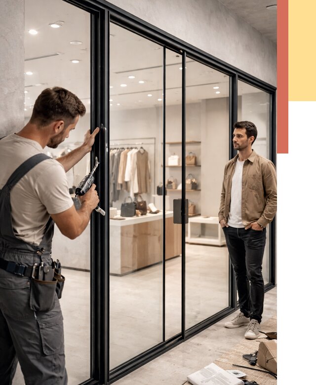 Стеклянные перегородки для магазинов в Таганроге от 8348 руб. под ключ | ОТДЕЛОЧНИК-Тгн