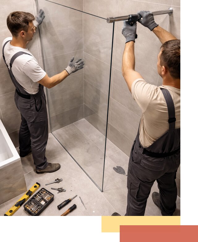 Стеклянные перегородки для душа в Таганроге — изготовление и монтаж