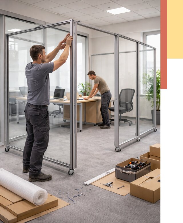 Мобильные офисные перегородки в Таганроге от 12726 руб. — установка под ключ | ОТДЕЛОЧНИК-Тгн