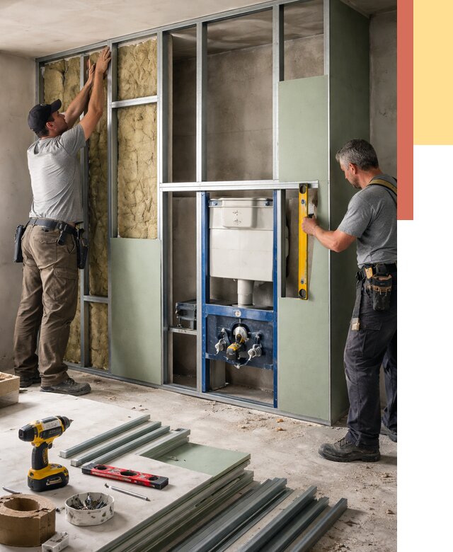 Установка сантехнических перегородок в Таганроге от 8654 руб. | ОТДЕЛОЧНИК-Тгн