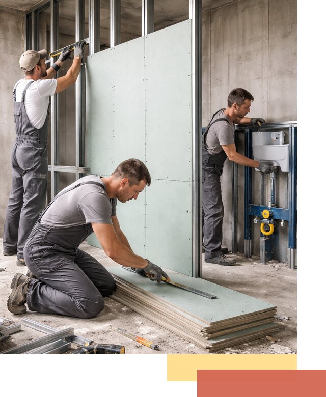 Монтаж и ремонт сантехнических перегородок в Таганроге