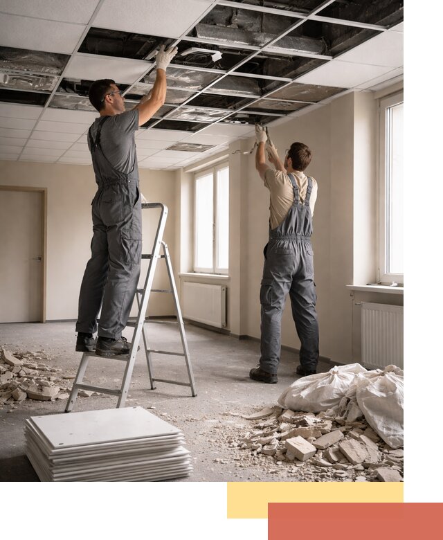 Демонтаж потолков Армстронг профессионально в Таганроге