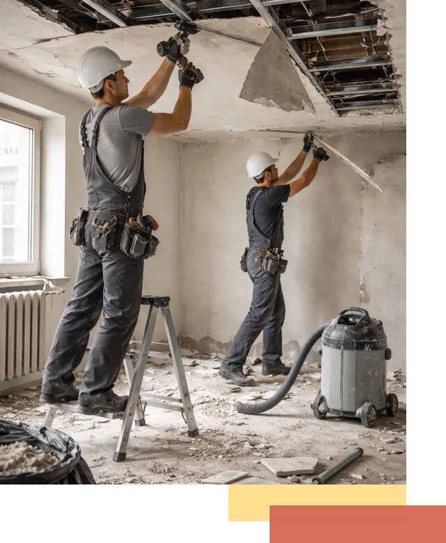 Демонтаж гипсокартонного потолка в Таганроге быстро и аккуратно