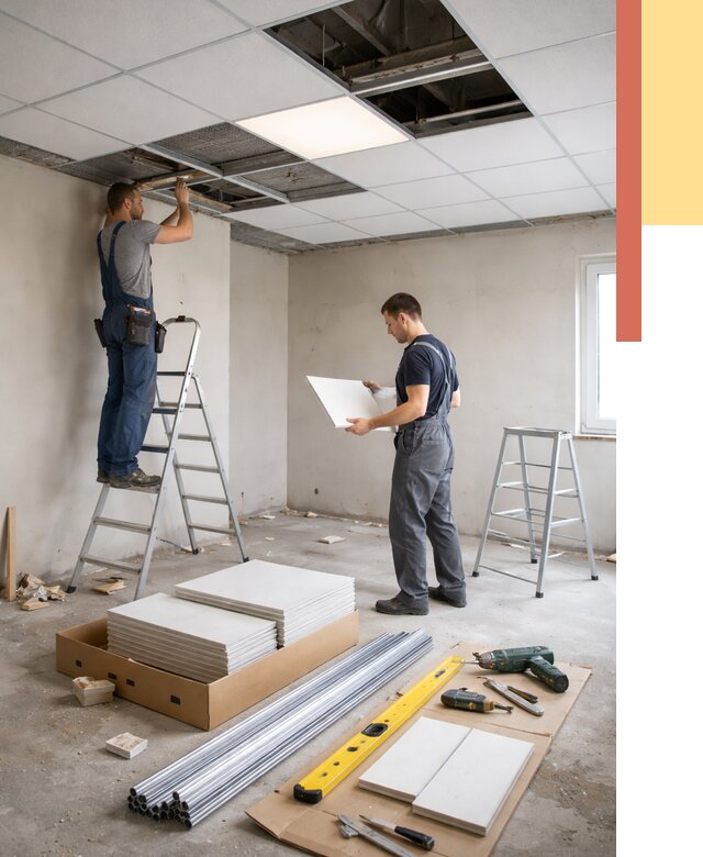 Монтаж потолка армстронг в Таганроге от 4581 руб/м2 — быстрая установка под ключ | ОТДЕЛОЧНИК-Тгн