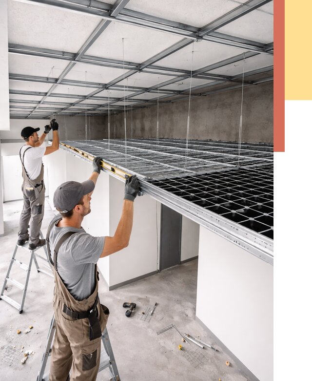 Монтаж потолка грильято в Таганроге от 458 руб./м² — быстрая сборка под ключ | ОТДЕЛОЧНИК-Тгн