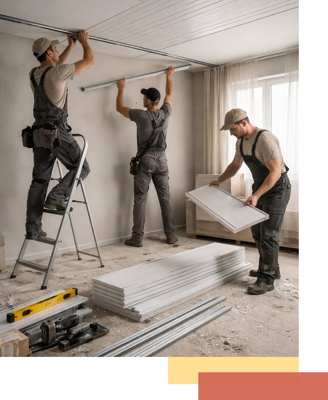 Монтаж потолка из ПВХ панелей в Таганроге оперативно и качественно