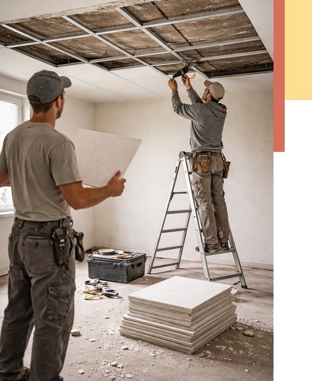 Замена плит подвесного потолка в Таганроге от 1782 руб. быстро и недорого | ОТДЕЛОЧНИК-Тгн