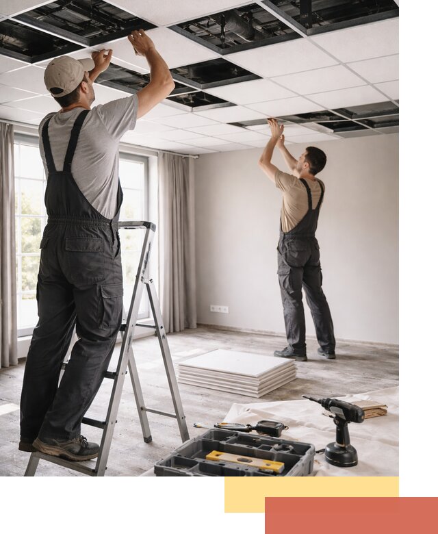 Замена плит подвесного потолка в Таганроге быстро и качественно