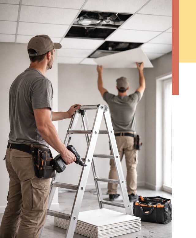 Обслуживание подвесного потолка в Таганроге от 3563 руб. — быстро и недорого | ОТДЕЛОЧНИК-Тгн