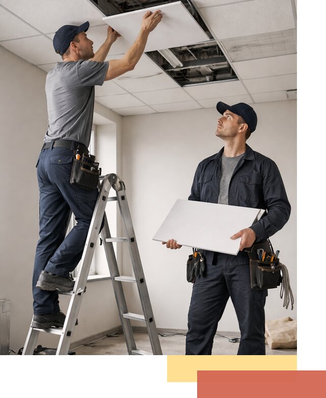 Обслуживание подвесного потолка в Таганроге — ремонт и чистка