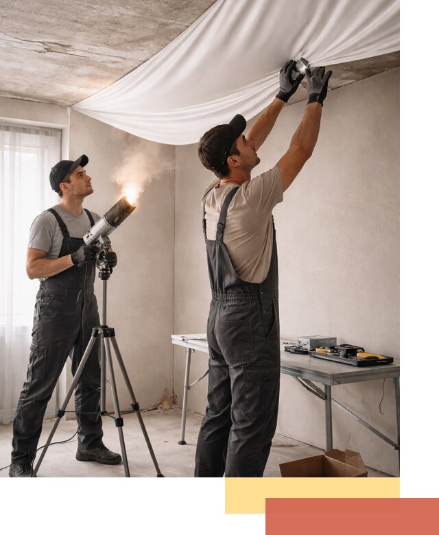 Установка натяжного потолка под ключ в Таганроге