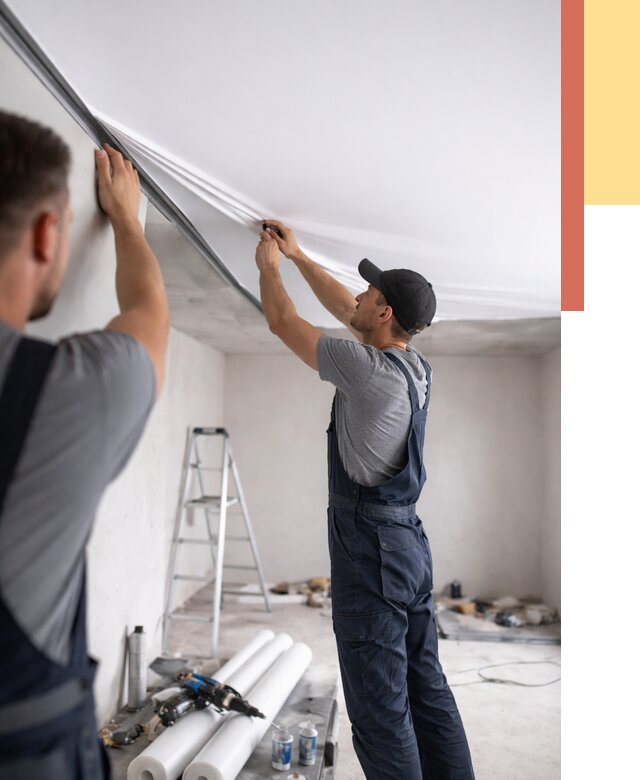 Монтаж матового натяжного потолка в Таганроге от 4581 руб./м² — быстро и недорого | ОТДЕЛОЧНИК-Тгн