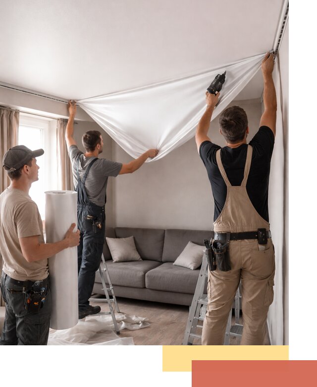 Монтаж сатинового натяжного потолка в Таганроге качественно и быстро