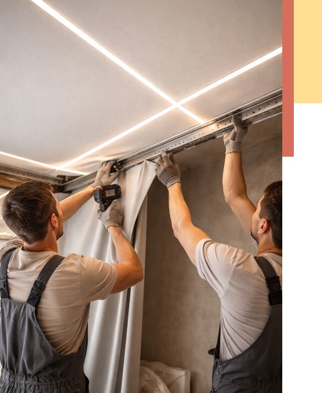 Монтаж натяжного потолка со световыми линиями в Таганроге от 1222 руб. | ОТДЕЛОЧНИК-Тгн