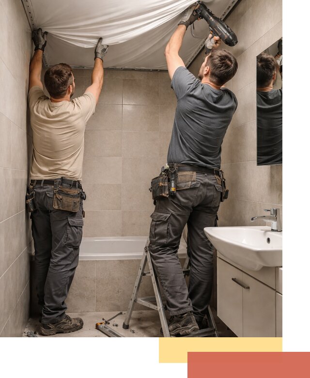 Монтаж натяжного потолка в ванной в Таганроге быстро и качественно