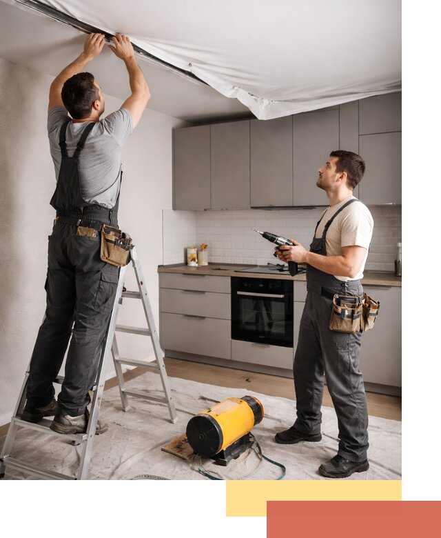 Монтаж натяжного потолка на кухне в Таганроге