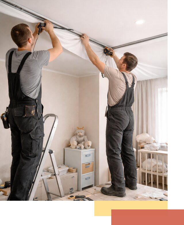 Монтаж натяжного потолка в детской комнате в Таганроге