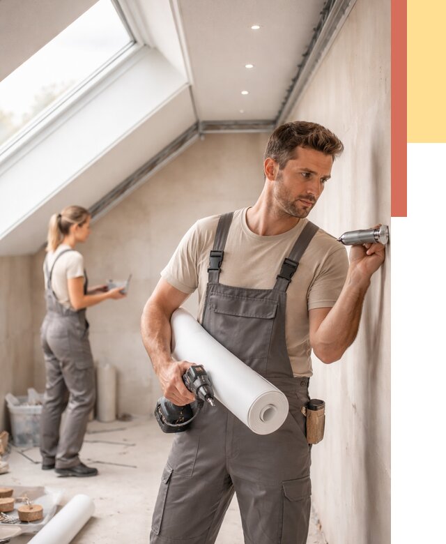 Монтаж натяжного потолка на мансарде в Таганроге от 3563 руб. | ОТДЕЛОЧНИК-Тгн