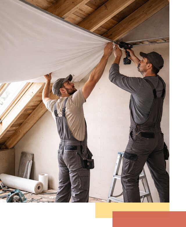 Монтаж натяжного потолка в мансарде в Таганроге