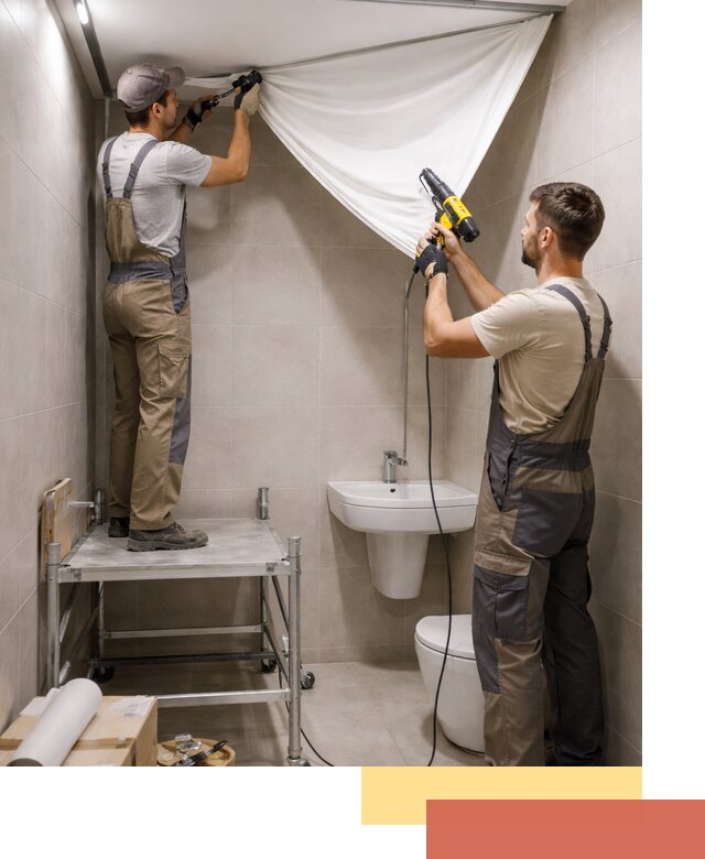 Монтаж натяжного потолка в санузле в Таганроге