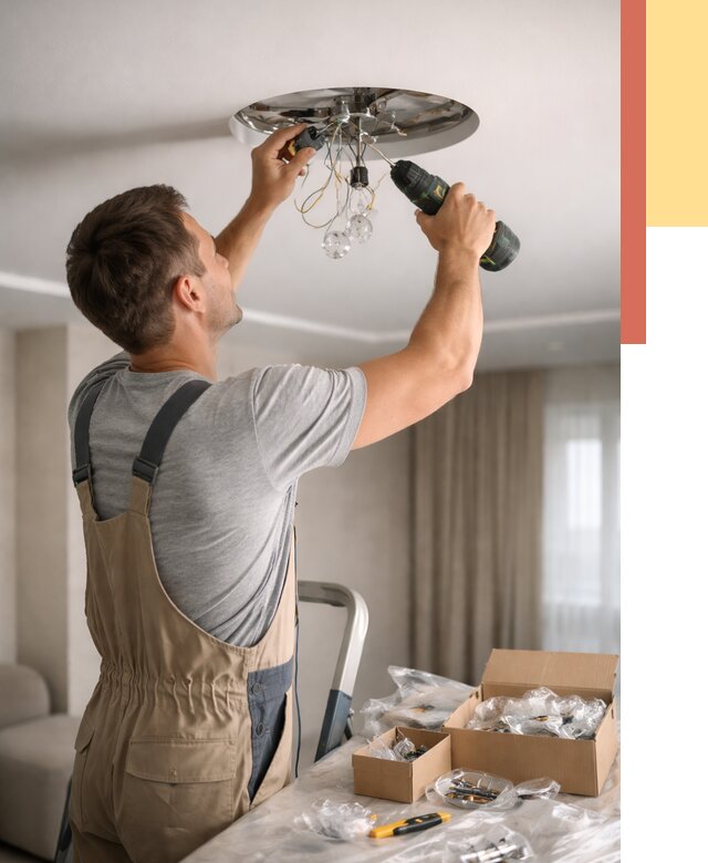 Установка люстры в натяжной потолок в Таганроге от 1222 руб. | Быстро и недорого — ОТДЕЛОЧНИК-Тгн