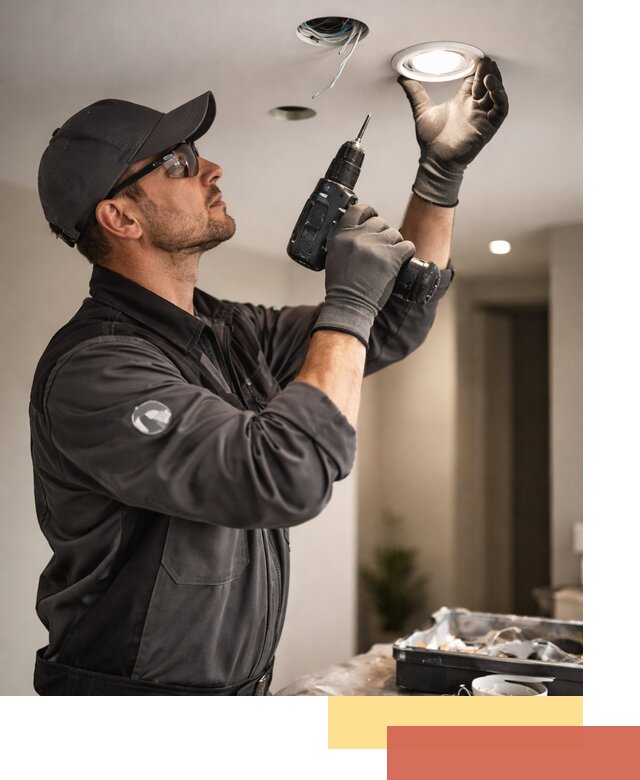 Установка точечных светильников в натяжной потолок в Таганроге