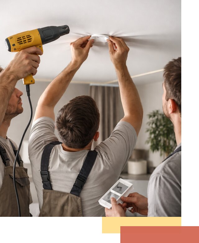 Ремонт прокола полотна натяжного потолка в Таганроге