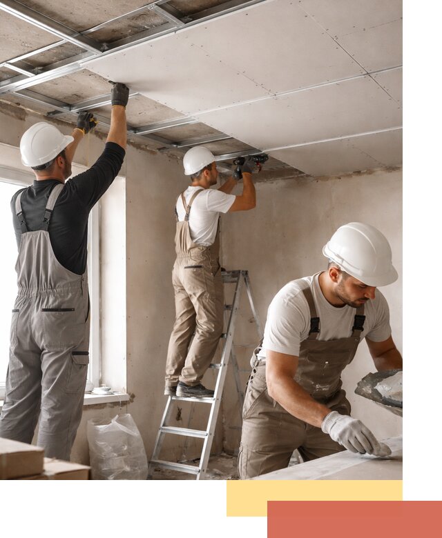 Одноуровневый потолок из гипсокартона в Таганроге — монтаж и отделка