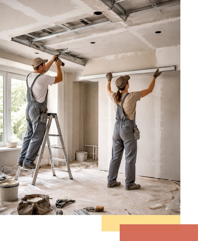 Монтаж многоуровневого потолка из гипсокартона в Таганроге