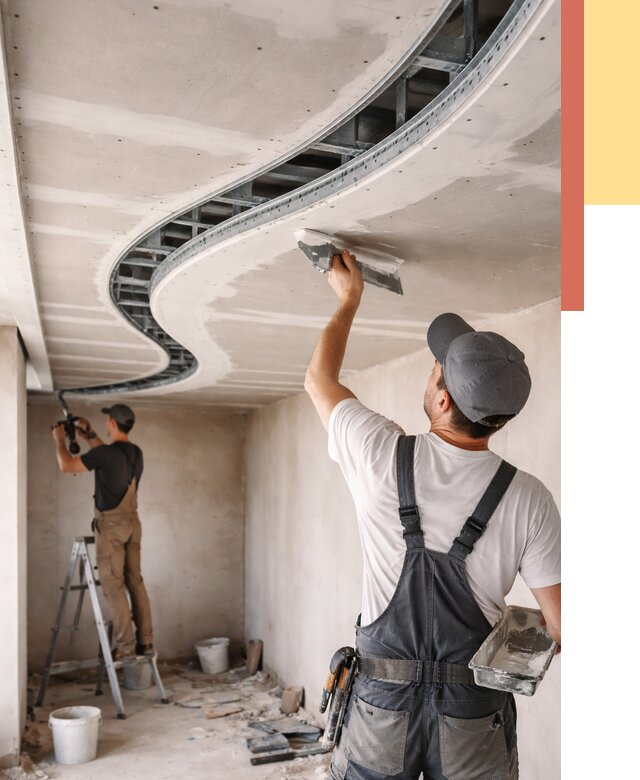 Криволинейный потолок из гипсокартона в Таганроге от 2138 руб./м2 | ОТДЕЛОЧНИК-Тгн