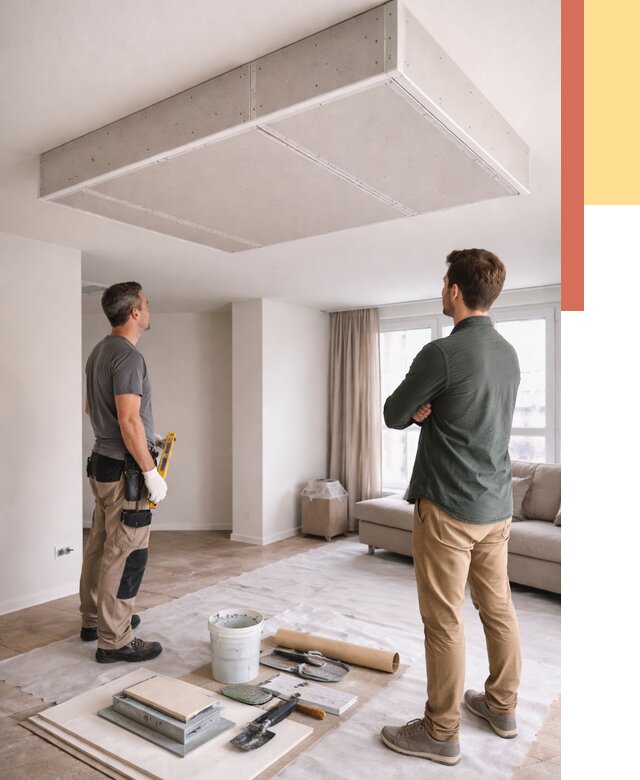 Короб на потолке из гипсокартона в Таганроге от 2240 руб. — монтаж и услуги под ключ | ОТДЕЛОЧНИК-Тгн