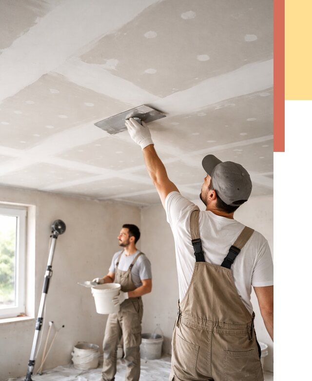 Шпаклевка потолка из гипсокартона в Таганроге от 3258 руб./м2 — услуги под ключ | ОТДЕЛОЧНИК-Тгн