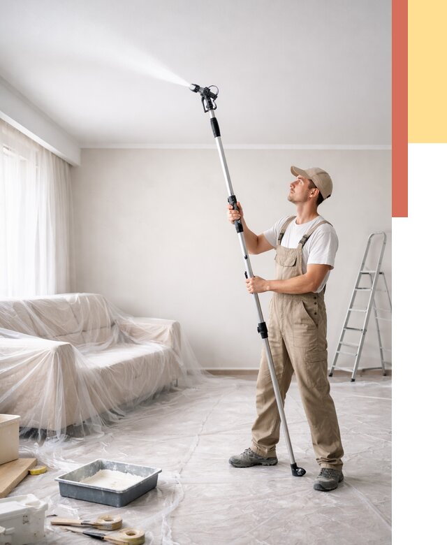 Покраска потолка краскопультом в Таганроге от 4581 руб. быстро и недорого | ОТДЕЛОЧНИК-Тгн