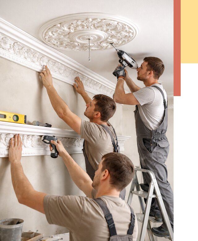 Монтаж лепнины на потолок в Таганроге от 3258 руб. быстро и недорого | ОТДЕЛОЧНИК-Тгн