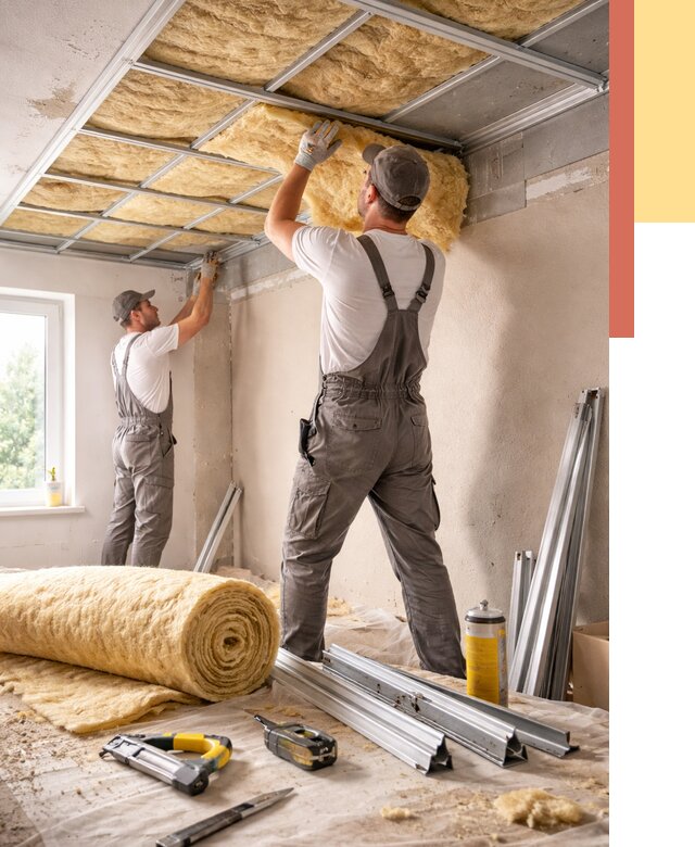 Утепление потолка в Таганроге от 7330 руб/м2 — недорого, быстро, под ключ | ОТДЕЛОЧНИК-Тгн