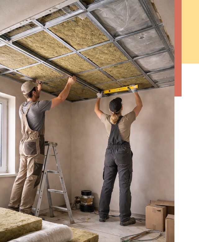 Шумоизоляция потолка в Таганроге от 1273 руб. под ключ — услуги ОТДЕЛОЧНИК-Тгн