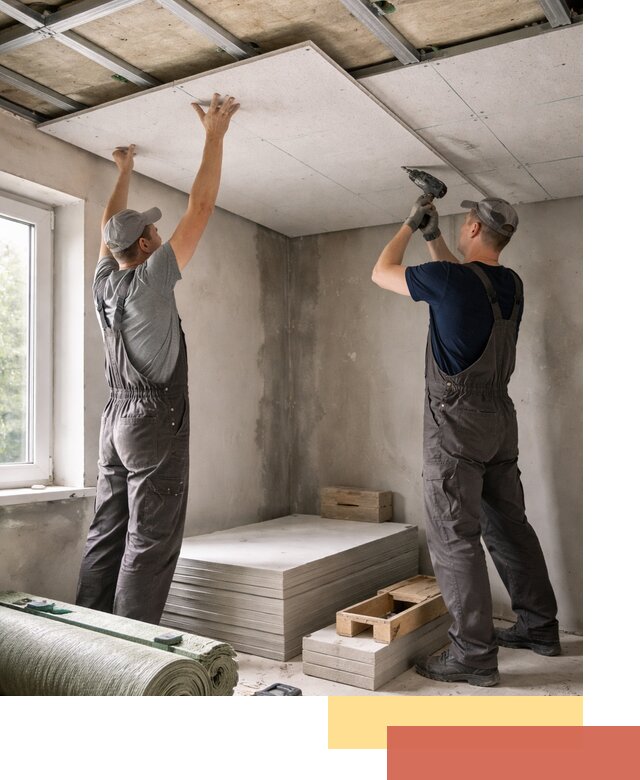 Шумоизоляция потолка панелями ЗИПС в Таганроге